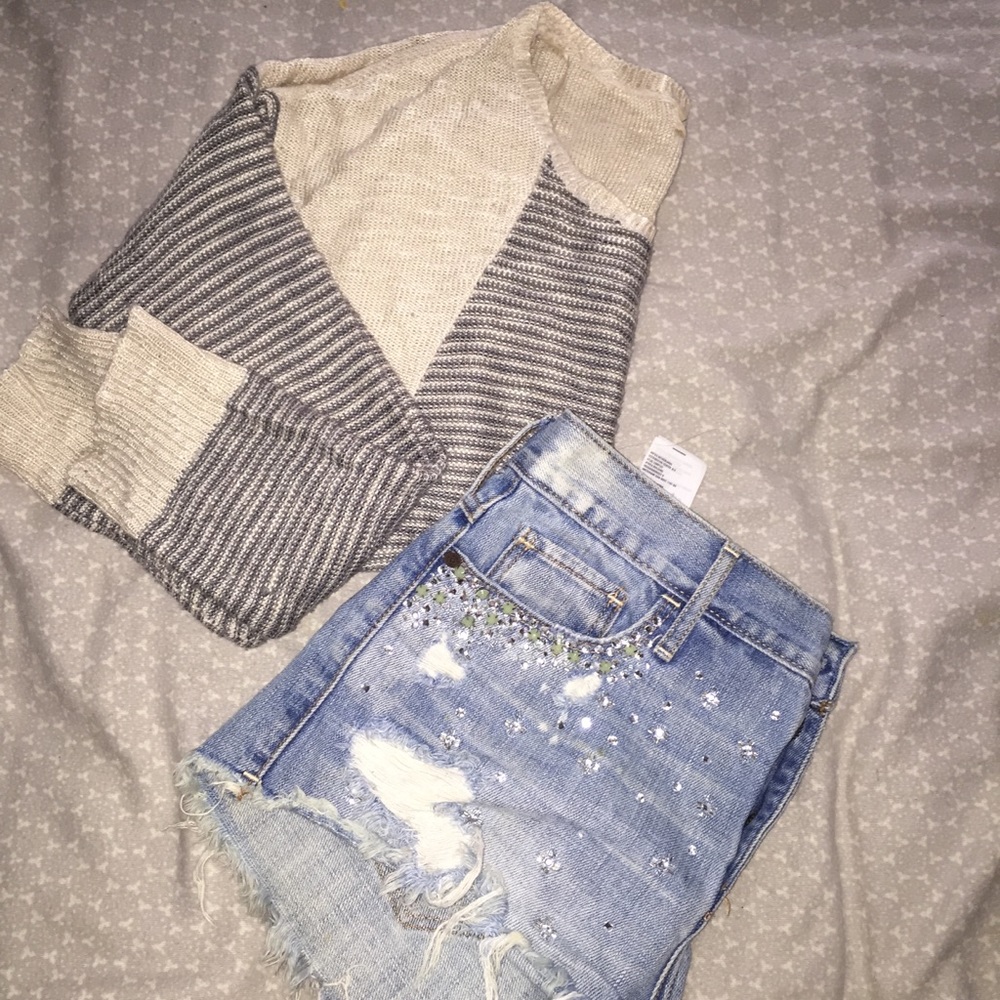 Bejeweled Distressed Shorts